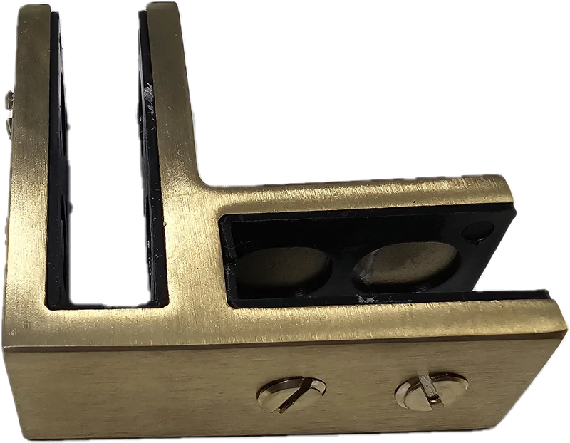 Brushed Gold 90-Degree Slim Glass Clamp For 3/8"-1/2" Glass SS316