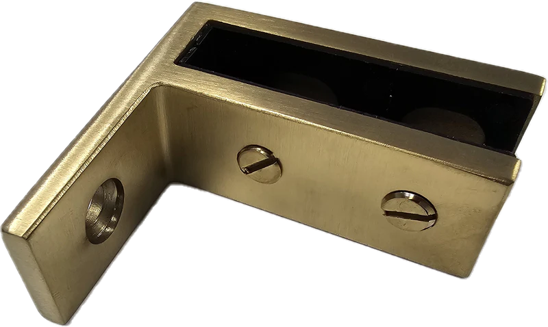 Brushed Gold Stainless Slim Wall To Glass Clamp For 3/8"-1/2" Glass