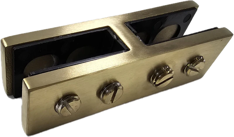 Brushed Gold 180-Degree Slim Glass Clamp For 3/8"-1/2" Glass SS316