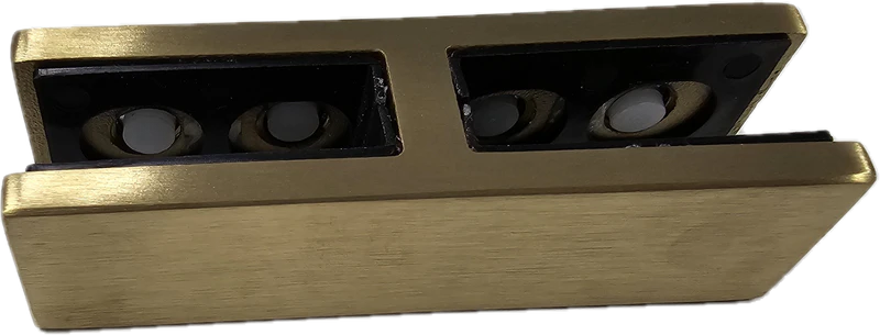 Brushed Gold 180-Degree Slim Glass Clamp For 3/8"-1/2" Glass SS316