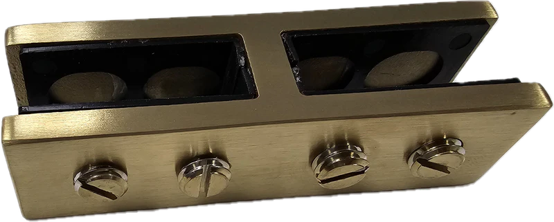 Brushed Gold 180-Degree Slim Glass Clamp For 3/8"-1/2" Glass SS316