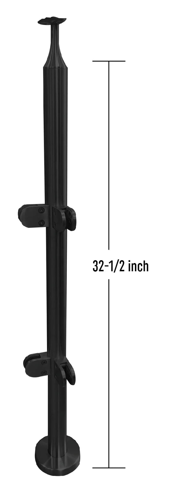 Black Round Stainless Steel 36" Corner SS316