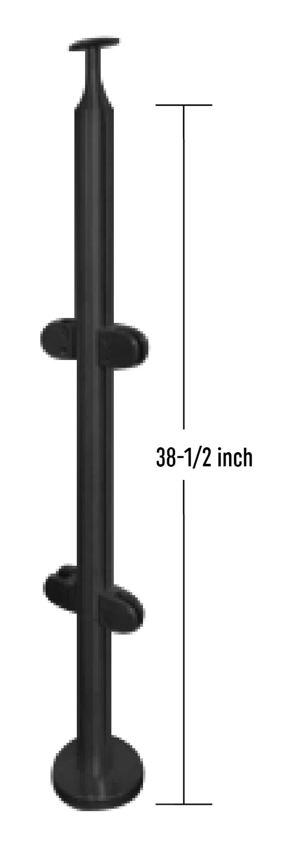 Black Round Stainless Steel 42" Inline SS316