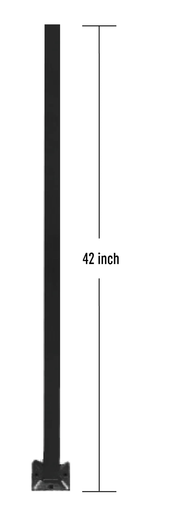 Black Square Stainless Steel Post Height- 42" SS316
