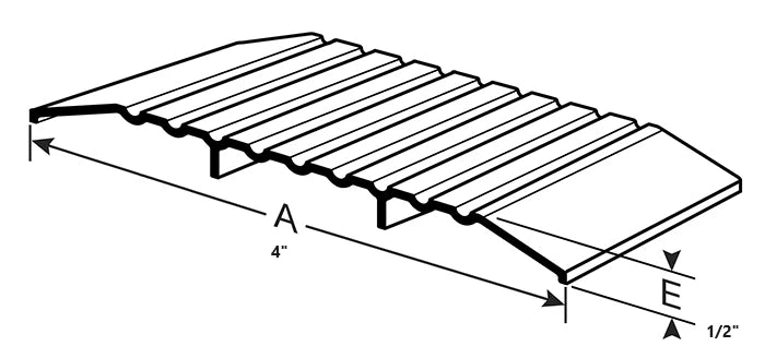 Threshold for Aluminum Doors, 4" x 1/2" Thickness, 12ft Long