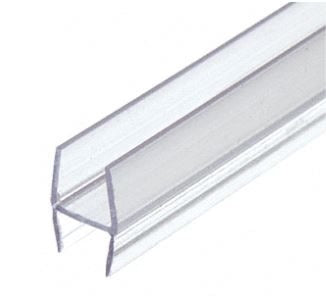 Clear H-Plastic Weather Seal With Soft Fins For 3/8" Glass 84"