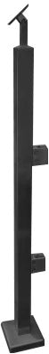 Black Square Stainless Steel Post End 36" SS316