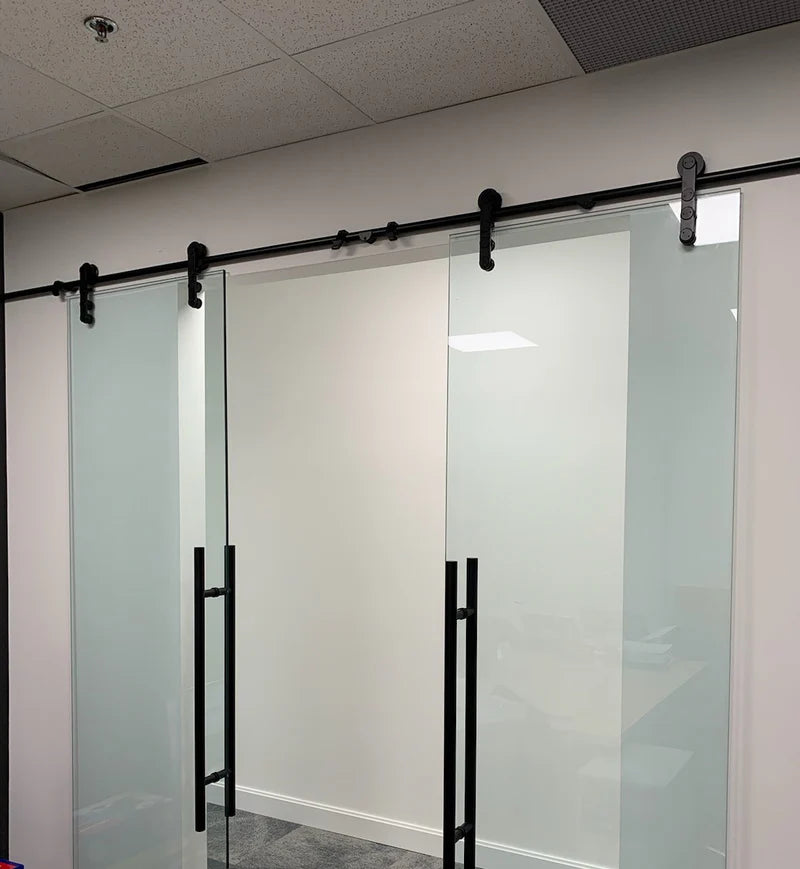 Matte Black Wall-Mounted Bi-Parting Sliding Kit