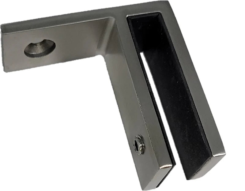 Stainless Slim Wall To Glass Clamp For 3/8"-1/2" Glass