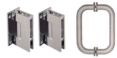 CRL Polished Chrome Geneva Shower Pull and Hinge Set