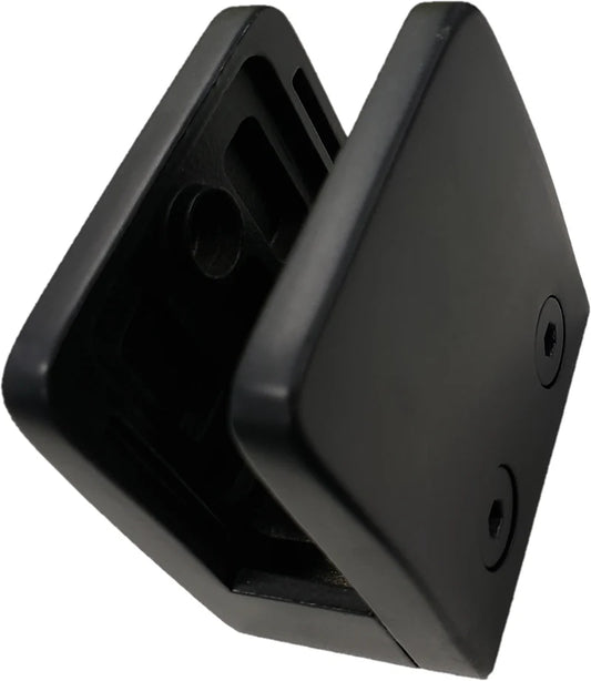 Matte Black Large Square Glass Clip for 6-12mm Glass Panels