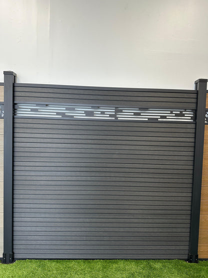 Dark Grey Composite Panel With Decorative Fencing at Top