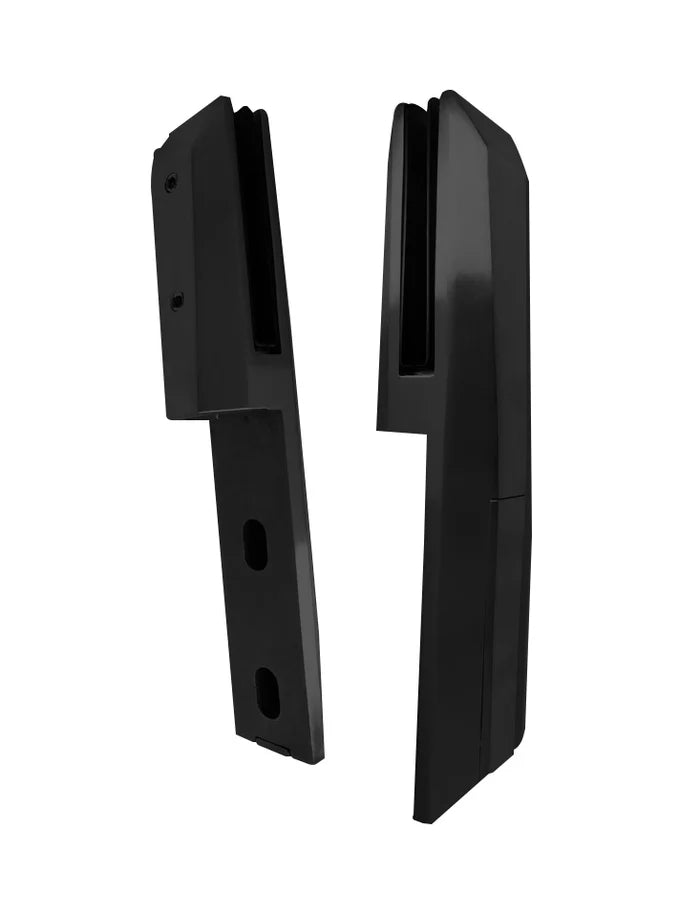 Black Square Side To Surface Mount Spigot SS2205 For 3/8"-1/2" Glass