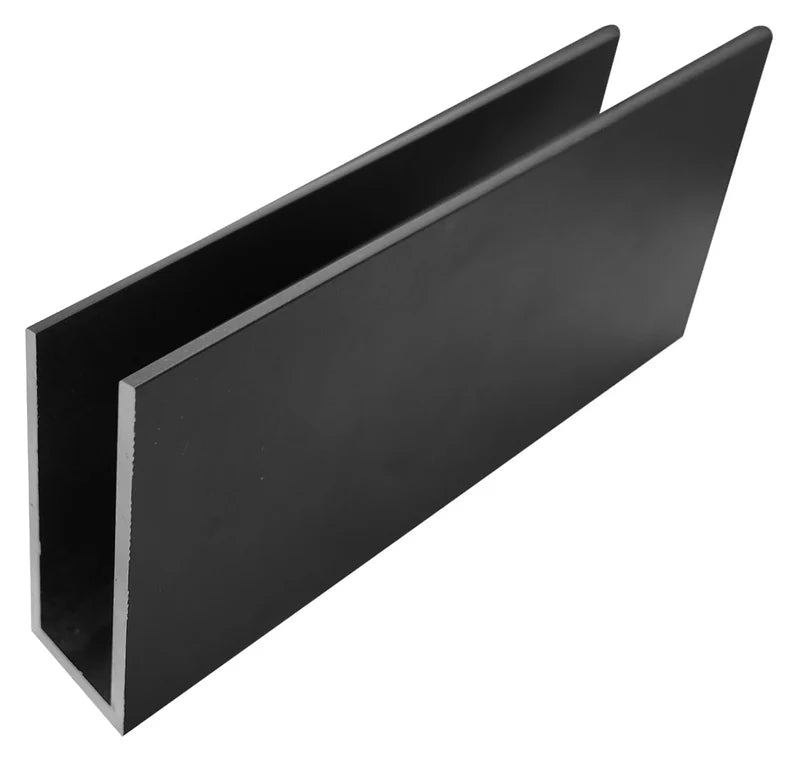 Matte Black U-Channel – 2" x 1" Deep, 144" Length