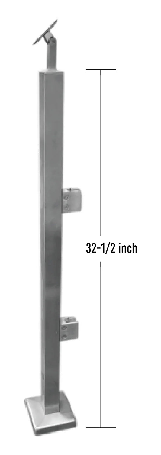 Square Stainless Steel Post End 36" SS316