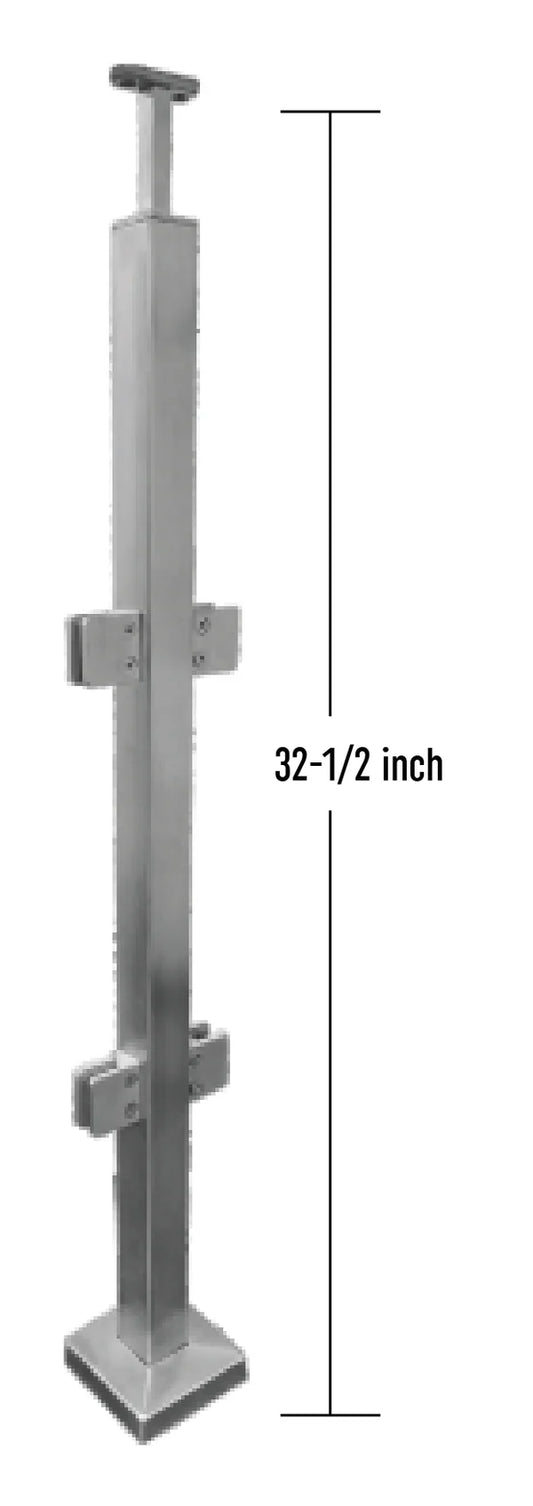 Square Stainless Steel Post Inline 36" SS316