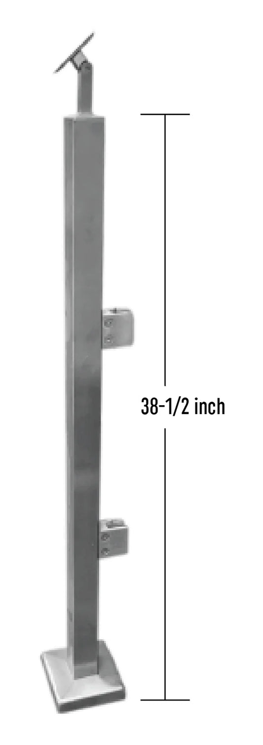 Square Stainless Steel Post End Height- 42" SS316