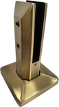 Brushed Gold Square Surface Mount Spigot 6" With Cover SS2205 For 3/8"-1/2" Glass