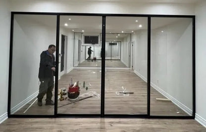 Interior Sliding Kit 8ft x 8ft White Frame 6mm Tempered Glass