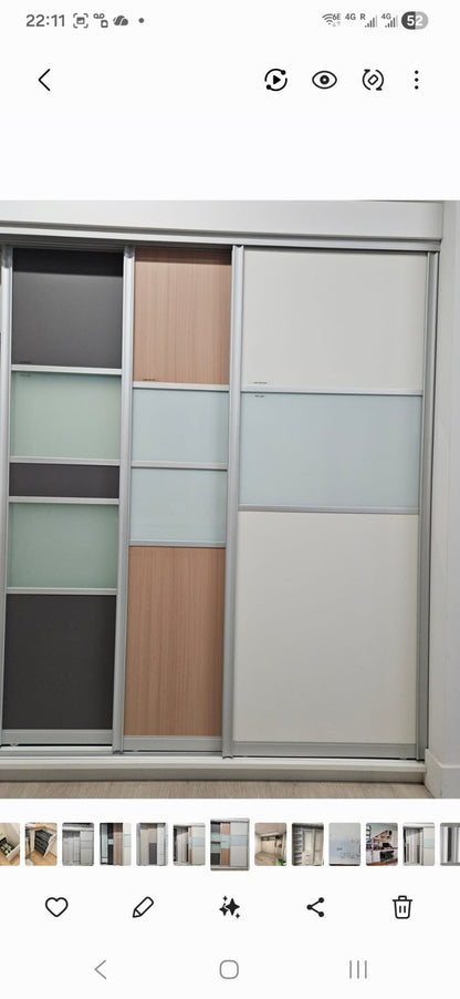 Interior Sliding Kit MDF Wood Aluminum Frame