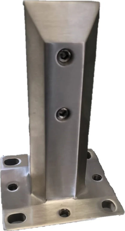 Large Square Surface Mount Spigot 8" With Cover SS2205 For 3/8"-1/2" Glass