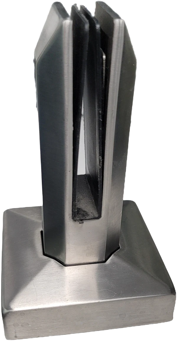 8" Large Square Surface Mount Spigot with Cover SS2205 for 3/8"-1/2" Glass







