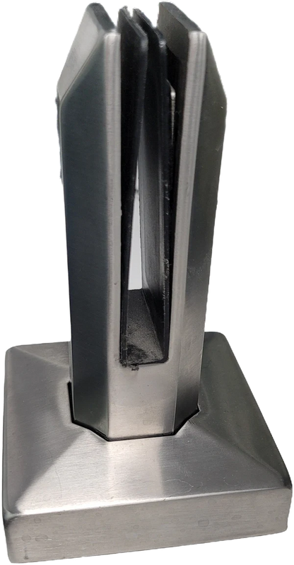 6" Square Surface Mount Spigot with Cover SS2205 for 3/8"-1/2" Glass








